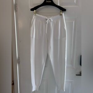Brunello Cucinelli Knitwear White Ribbed Joggers 100% Cotton
